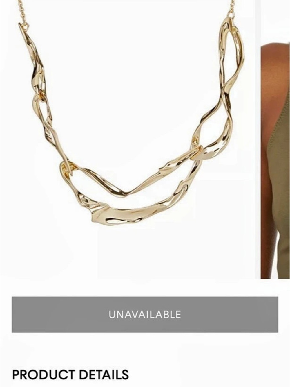 Alexis Bittar Waved Link Necklace Gold